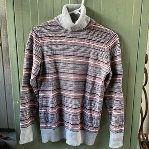 L.L. Bean Women's Cotton/Cashmere Sweater, Fair Isle Turtleneck, Regular S